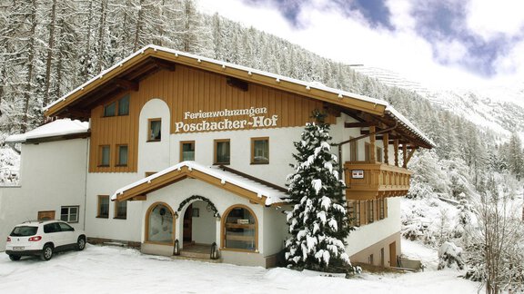 Aussenaufnahme Winter - Ferienwohnung Poschacherhof - Obergurgl 