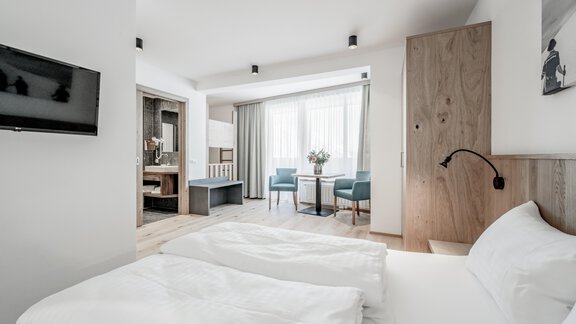 Wohlfühlzimmer mit Balkon und Etagenbett - Sporthotel Olymp - Hochgurgl