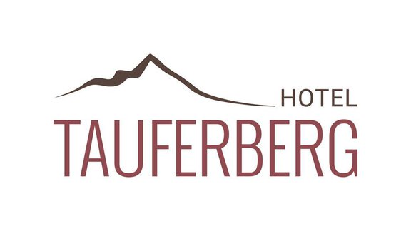 Ein Logo des Hotels Tauferberg mit einer stilisierten Bergsilhouette. Der Schriftzug ist in eleganten Farben gestaltet. - Hotel Tauferberg - Niederthai