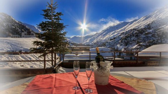 Ausblick Terrasse - Pension Bergheim - Obergurgl 