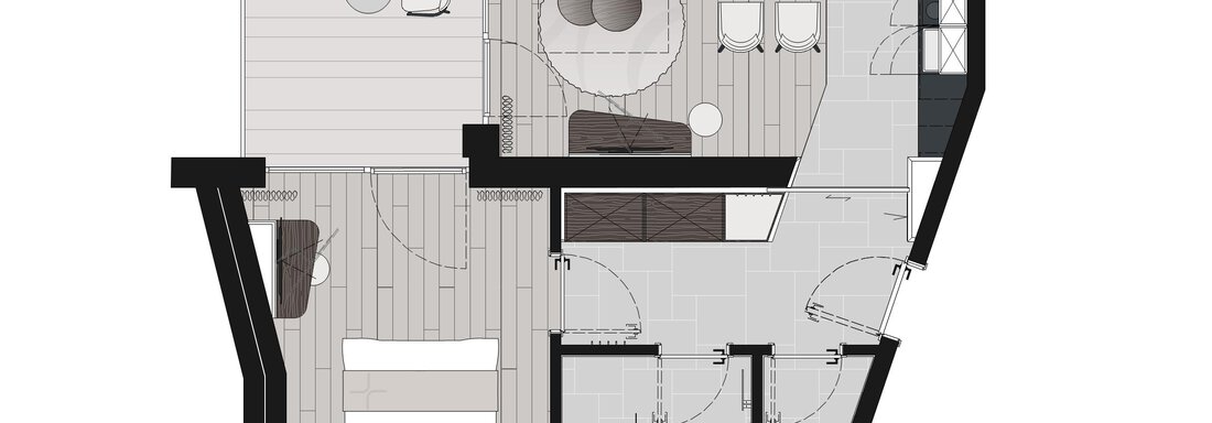 Grundriss-Abweichung möglich - Ferienwohnung de Luxe Alpenresidenz am Mühlbach - Obergurgl 